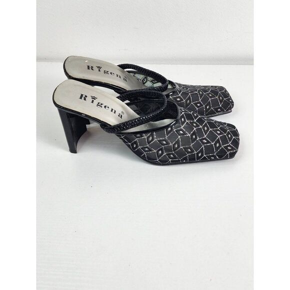 Regina Black Mesh Dress Heels Size 23 - Picture 4 of 8